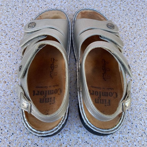 FINN COMFORT Strap Sandals Sling Back Leather Comfort Size 37 - Picture 10 of 16